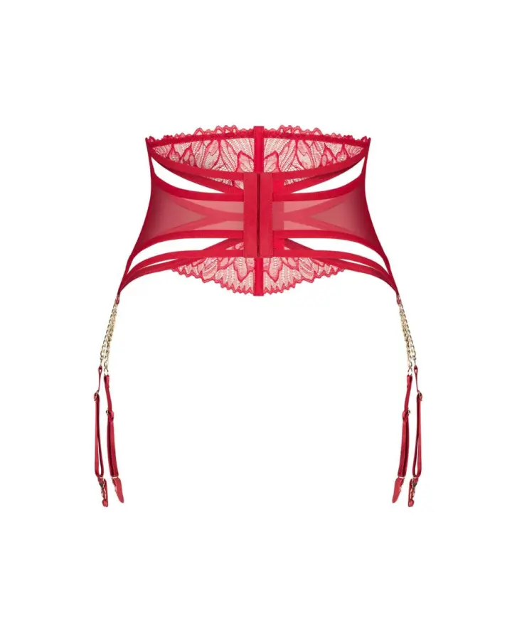 Reggicalze rosso con catene dorate – Obsessive Matildea – foto 2