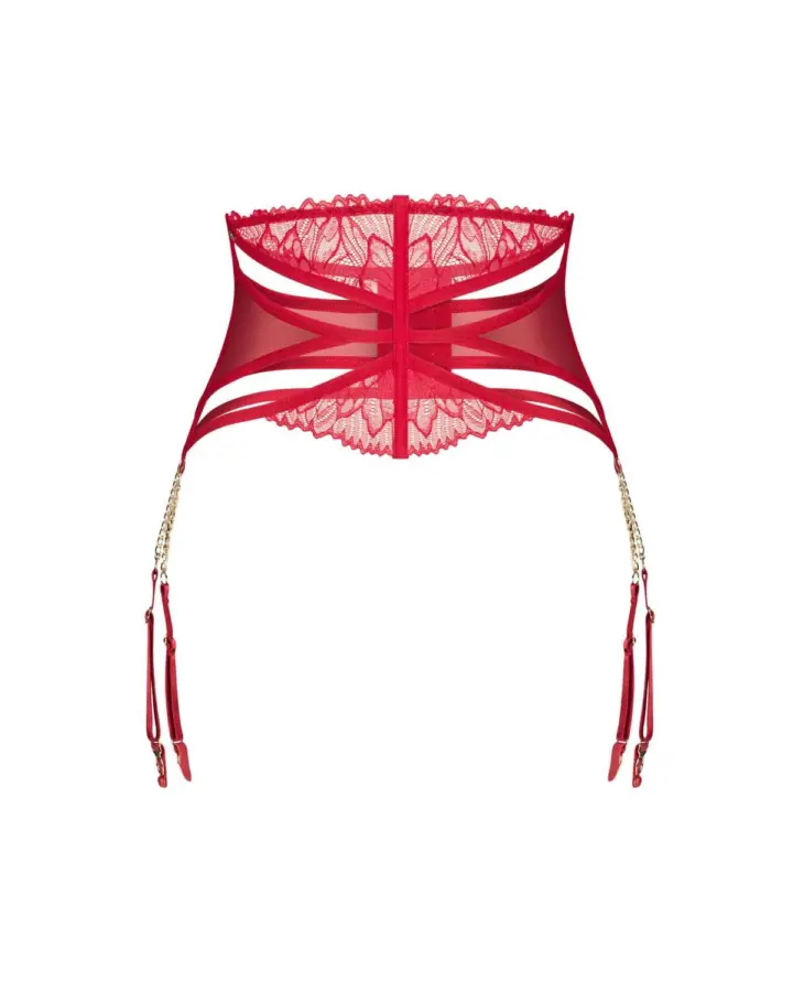 Reggicalze rosso con catene dorate – Obsessive Matildea – foto 6
