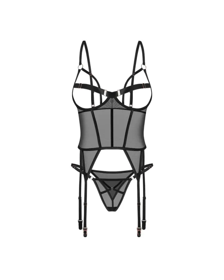 Corsetto nero trasparente con tanga – Obsessive Euridia – foto 2