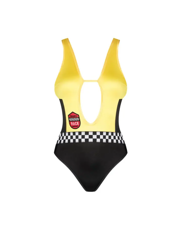 Body Rallien con dettagli racing e scollo profondo – Obsessive – foto 3