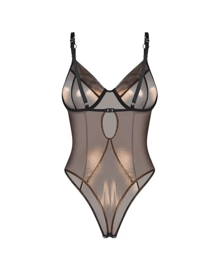 Body Oro in Tulle Trasparente Aperto Soranna Obsessive – foto 6