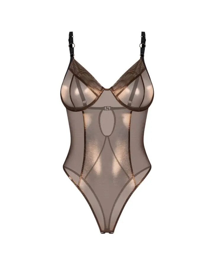 Body Oro in Tulle Trasparente Aperto Soranna Obsessive – foto 7