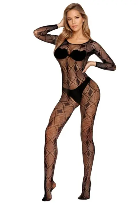 Bodystocking geometrica a rete aperta – SoftLine