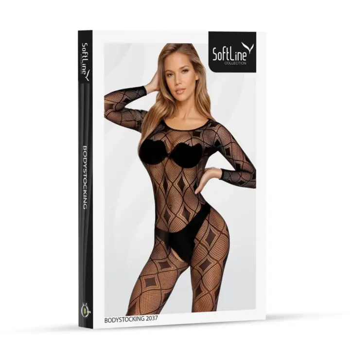 Bodystocking geometrica a rete aperta – SoftLine – foto 7