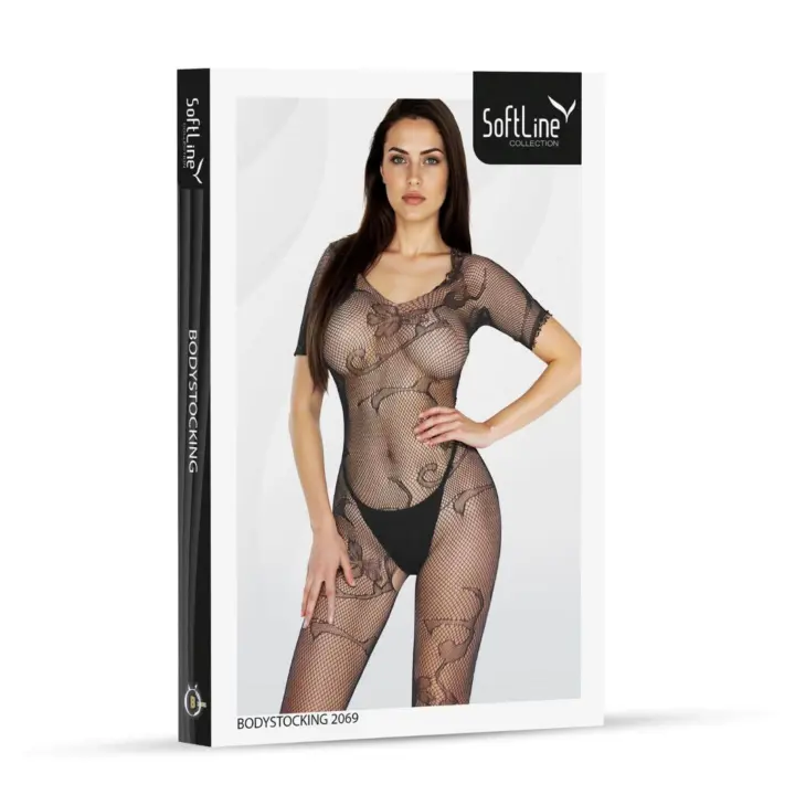 Bodystocking floreale a maniche corte – Softline 2069 – foto 4