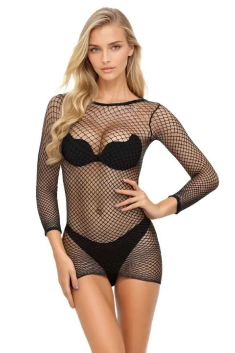 Mini abito a rete larga con maniche lunghe – Softline 3028