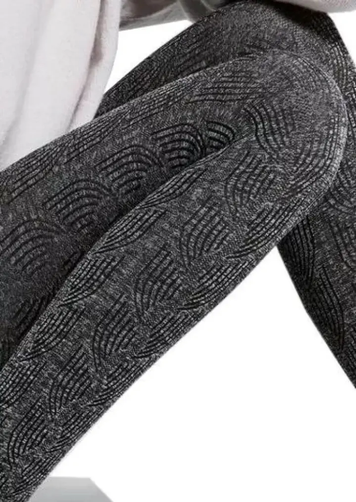 Collant coprenti melange con motivo geometrico – Fiore – foto 3