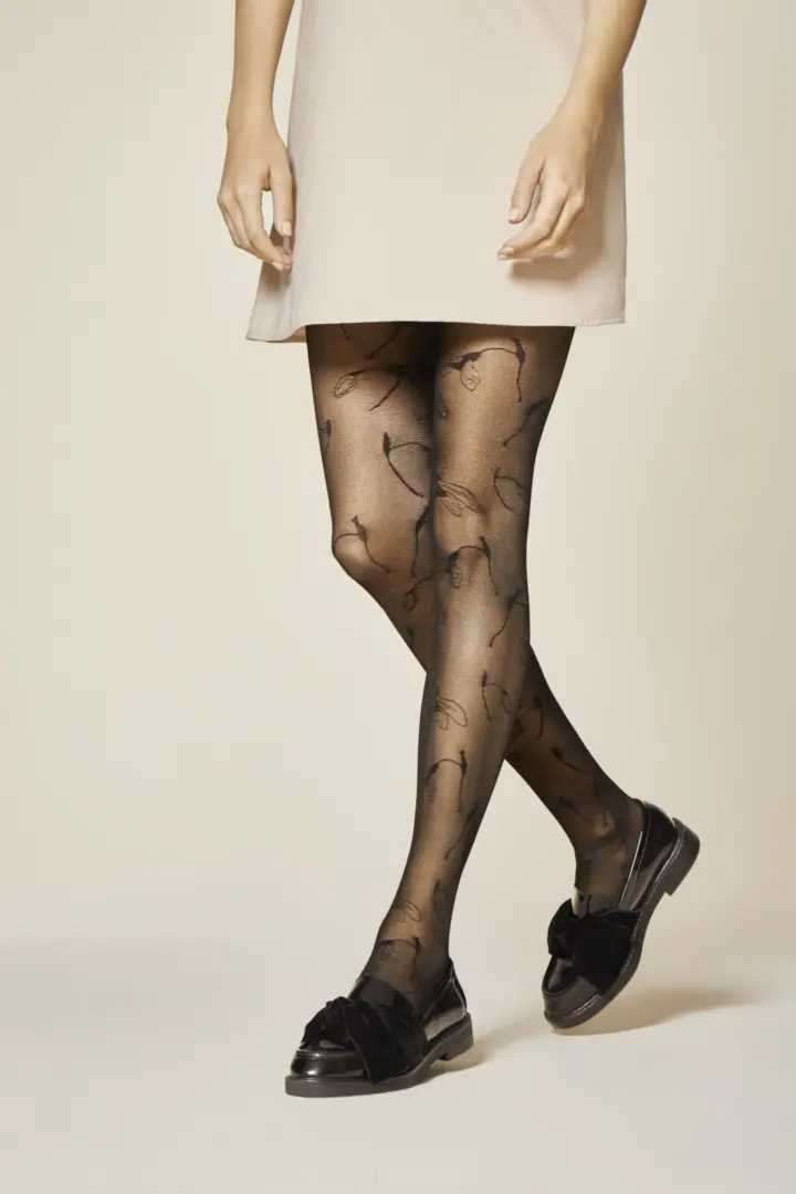 Collant 30 den con motivo floreale – Fiore – foto 2