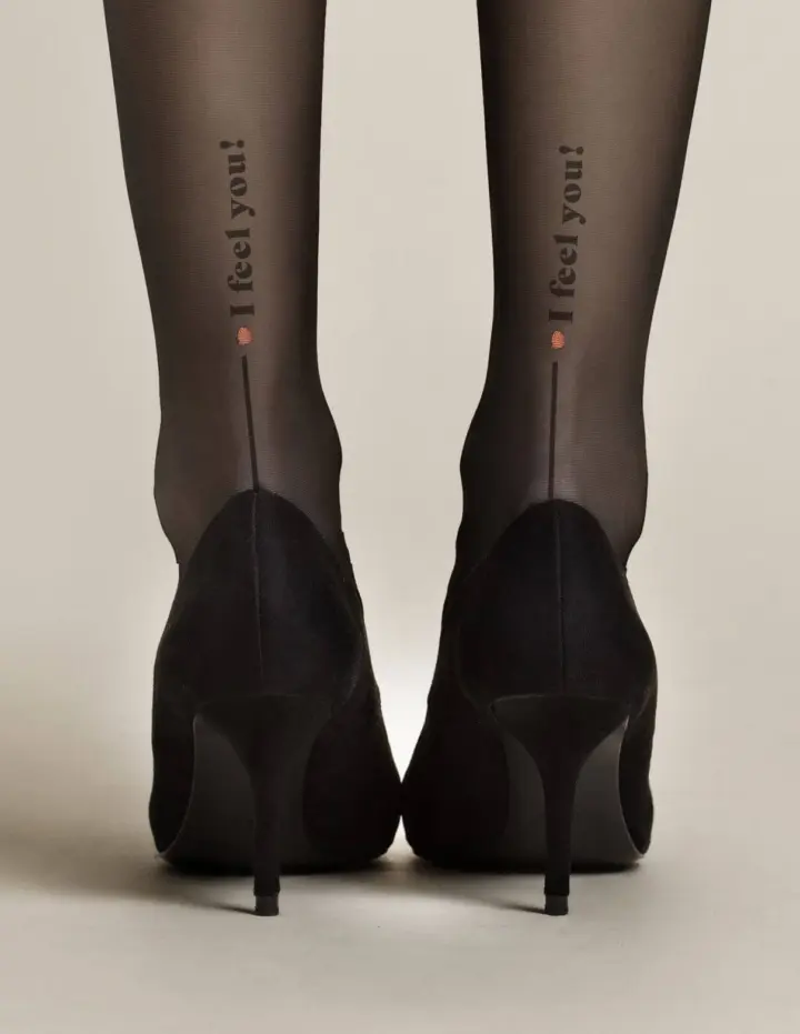 Collant velati con slogan “I Feel You” – Fiore 20 den – foto 2
