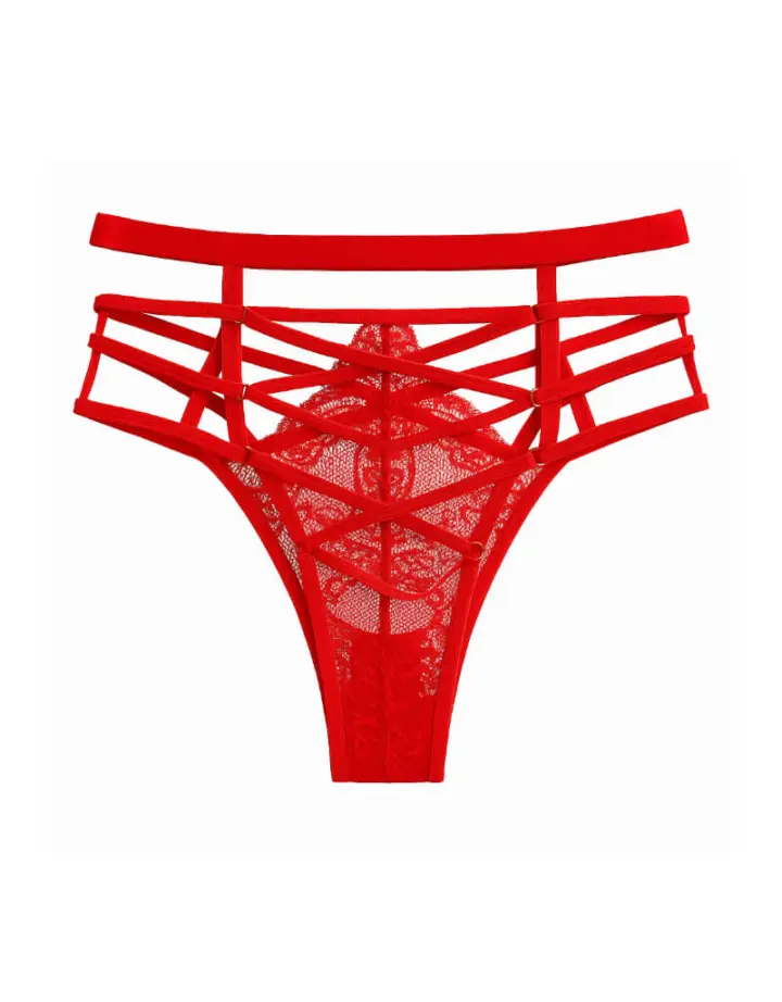 Set Natalizio Rosso con Chemise e perizoma harness Santas Candy – foto 3