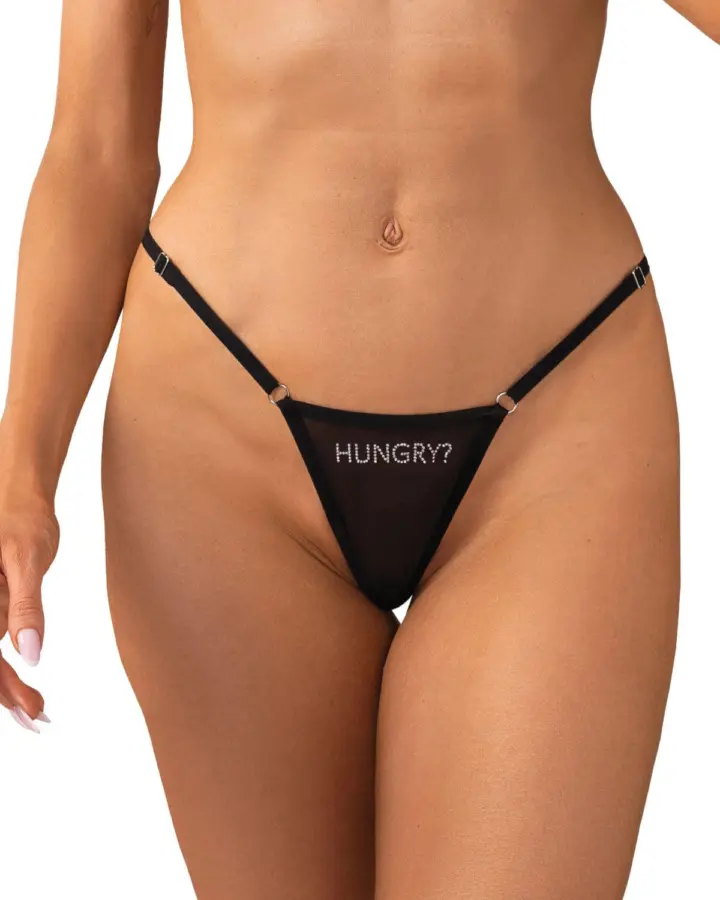 Perizoma mesh con cristalli “Hungry” – Obsessive Violami