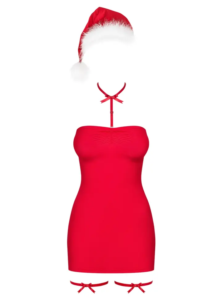 Sottoveste Natalizia rossa completa di accessori Kissmas Obsessive Lingerie – foto 8