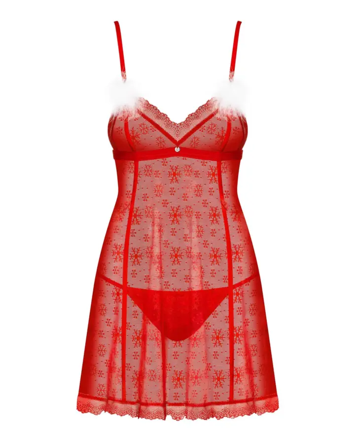 Obsessive Lingerie: Claussica sexy babydoll natalizio con perizoma – foto 5