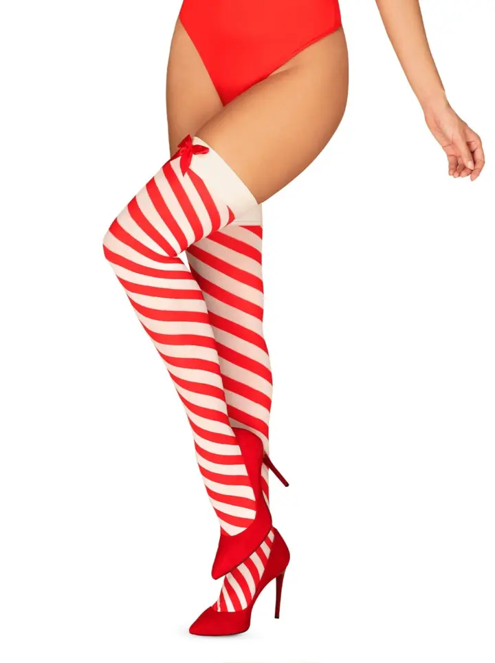 Calze per Natale a strisce Obsessive Lingerie