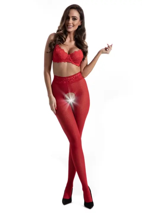 Amour Sexy collant aperti modello Nymph Red 30 denari