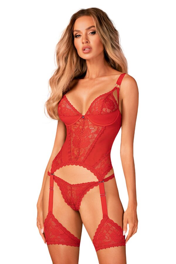 Obsessive Lingerie: Belovya sexy corsetto e perizoma rosso