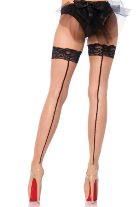 Calze a rete autoreggenti May con balza in pizzo – Leg Avenue