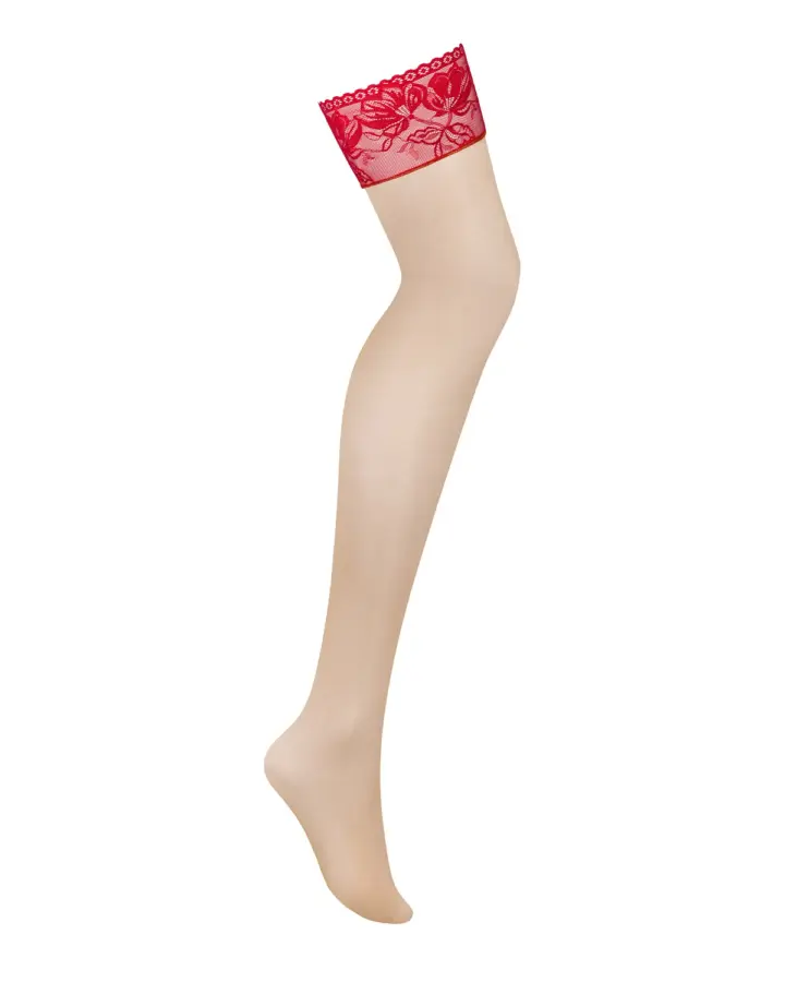 Obsessive Lingerie: Lacelove sexy calze nude con balza rossa – foto 3