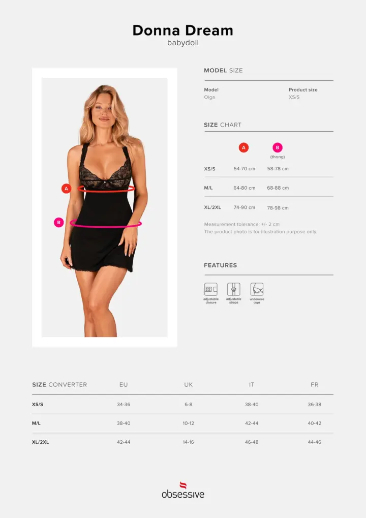 Obsessive Lingerie: Donna Dream sexy babydoll con perizoma – foto 5