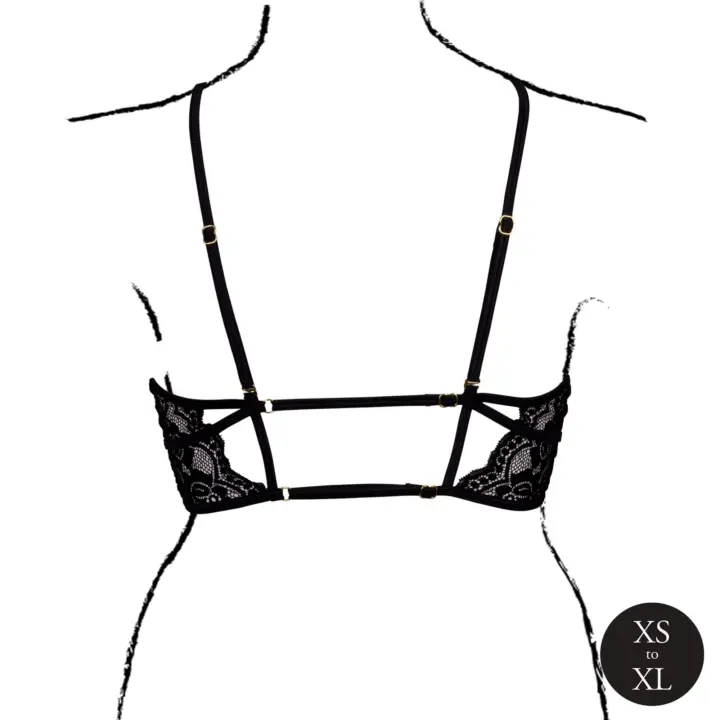 Reggiseno open cup a triangolo in pizzo nero – Le Désir – foto 6