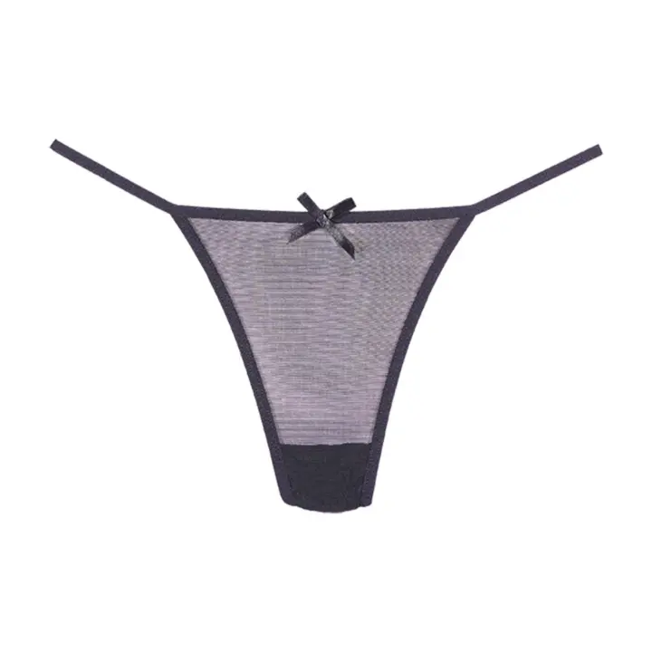 Perizoma in tulle nero minimal con inserto in pizzo – Allure – foto 5