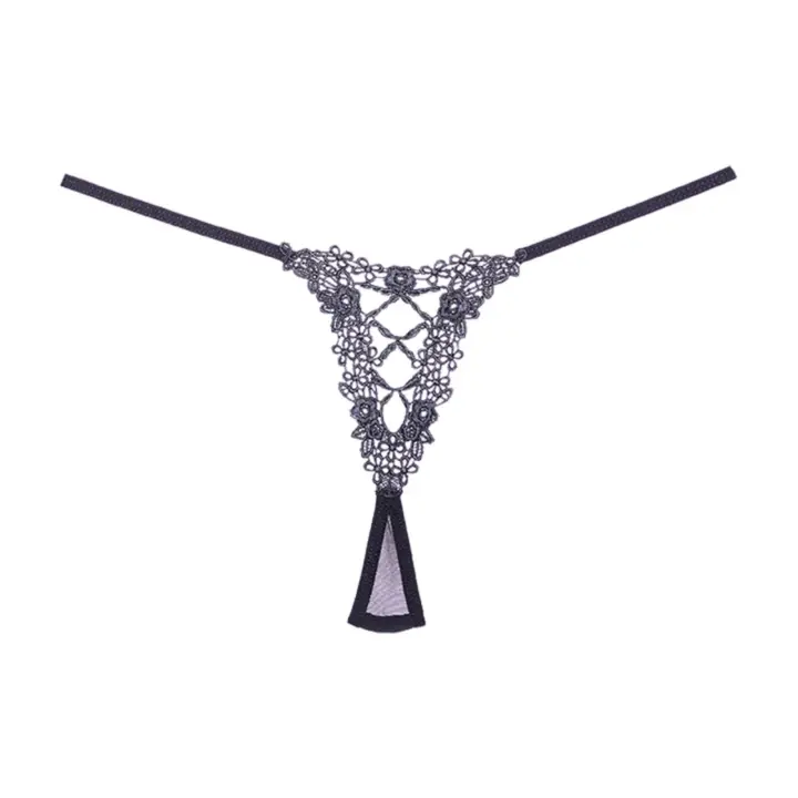 Perizoma in tulle nero minimal con inserto in pizzo – Allure – foto 6