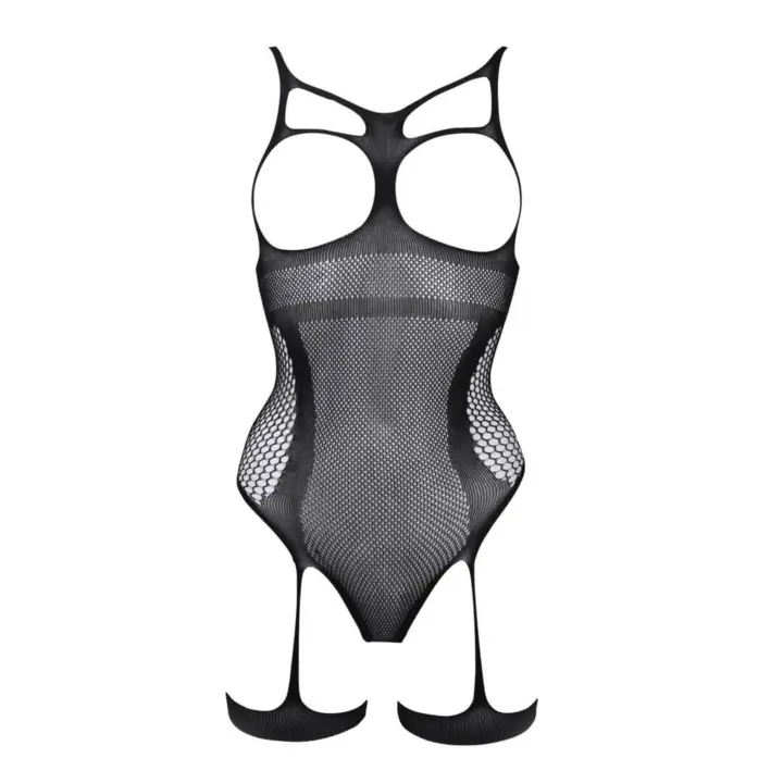 Body a rete con coppe aperte e fasce sulle gambe – Le Désir – foto 4