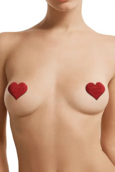 Set 3 paia Nipple cover adesivi rossi cuore, stella e croce