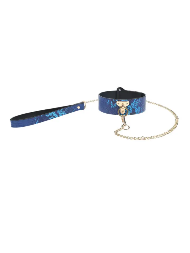 Collare con guinzaglio blu effetto iridescente Florence Collection – foto 2