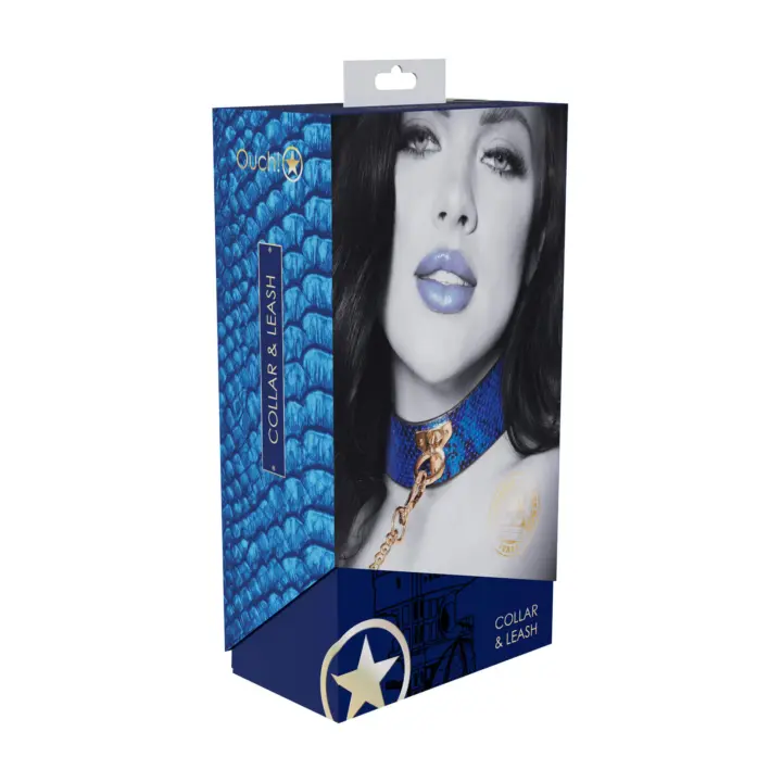Collare con guinzaglio blu effetto iridescente Florence Collection – foto 4