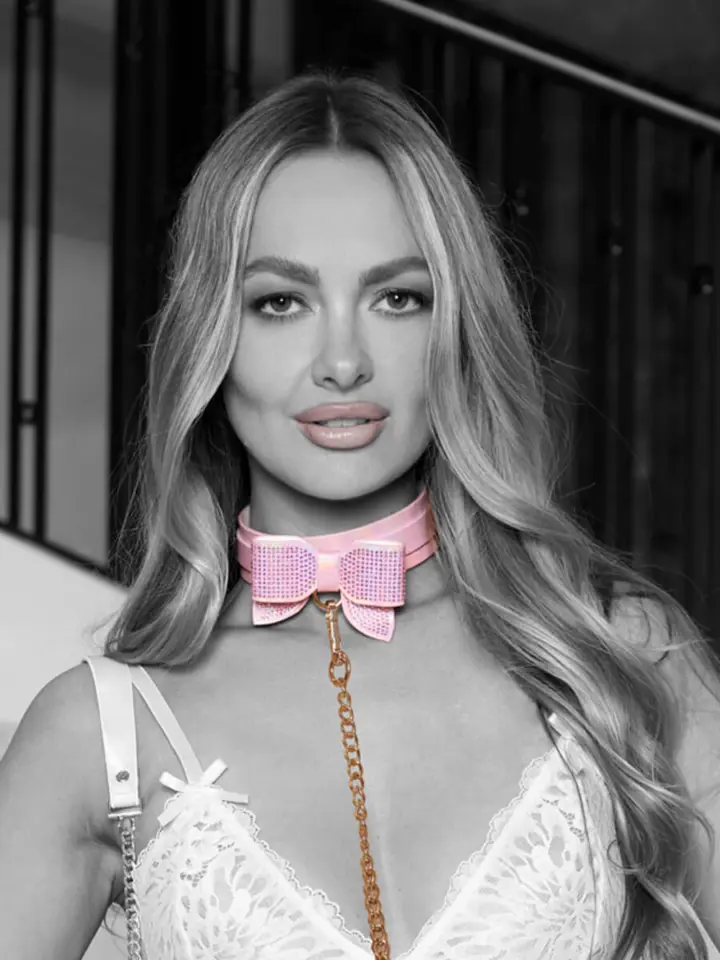 Collare rosa con guinzaglio Paris Collection Ouch!