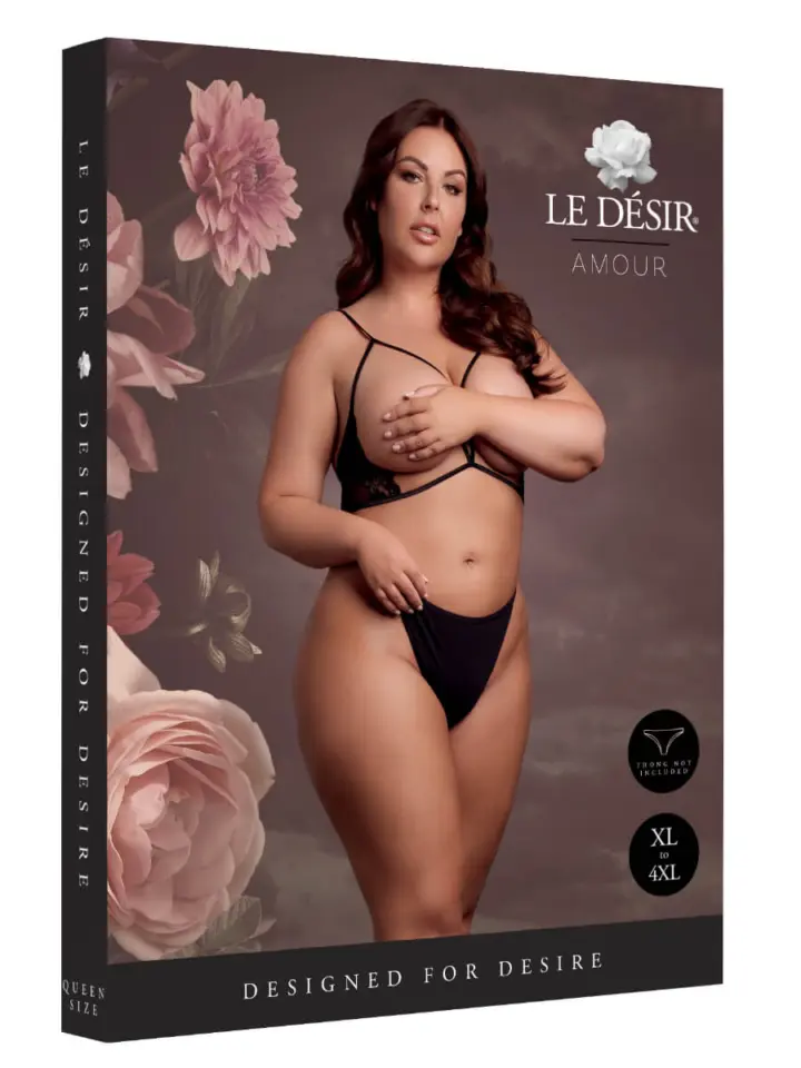 Le Désir Reggiseno regolabile Open Cup Curvy Nero in Pizzo – foto 3