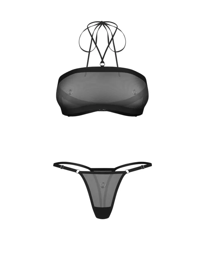 Obsessive Orinelle Set 2 Pezzi Nero Trasparente con Anelli – foto 6