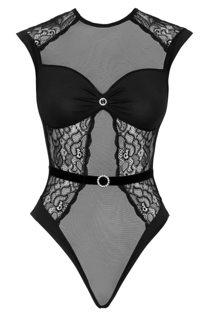 Body Nero Cottelli - Body Pizzo Trasparente Donna – foto 5
