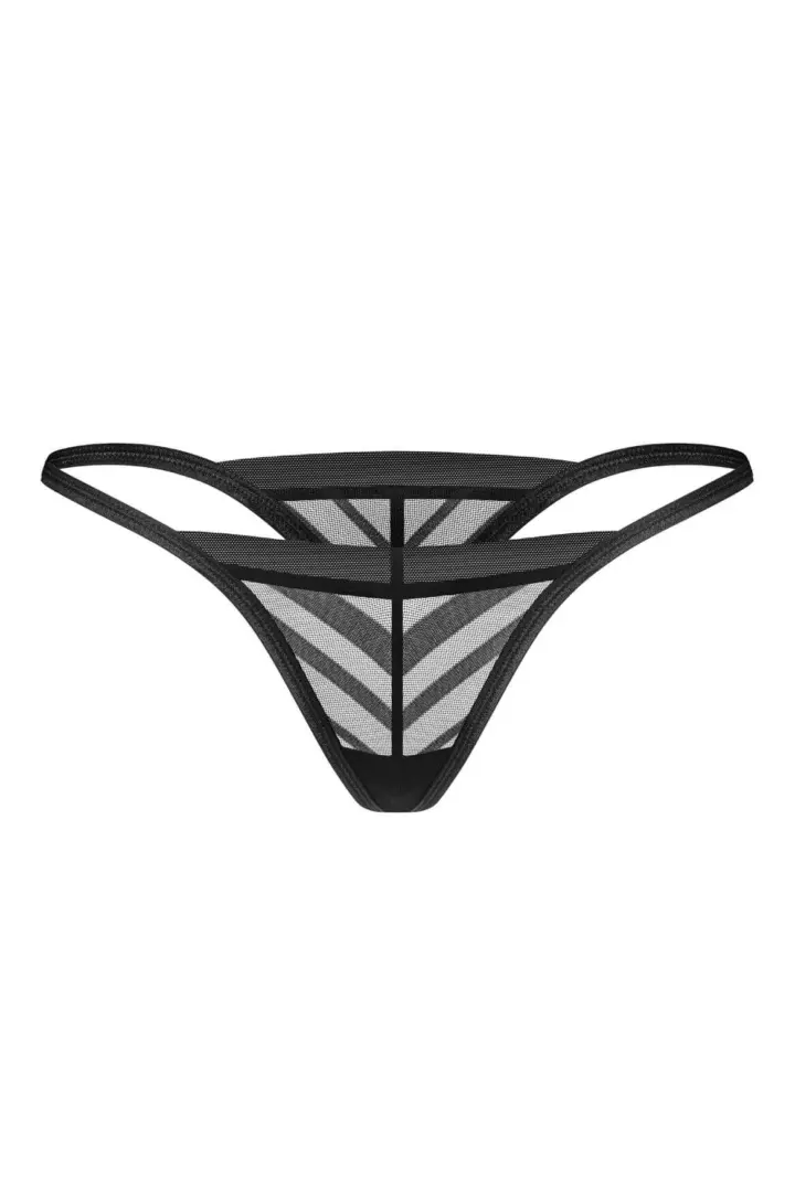 Perizoma nero in mesh a V Obsessive Lune Bellis – foto 4
