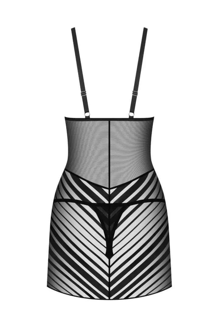 Chemise nera a righe con perizoma Obsessive Lune Bellis – foto 5