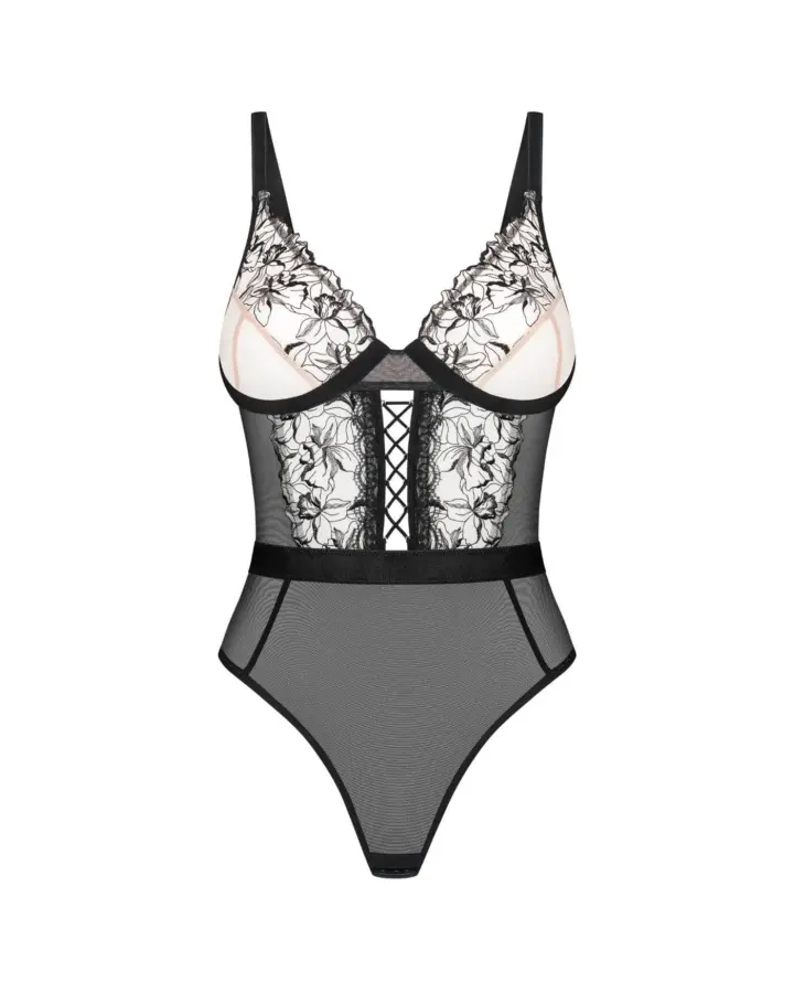 Body nero ricamo con ferretto Obsessive Vila Blanes – foto 2
