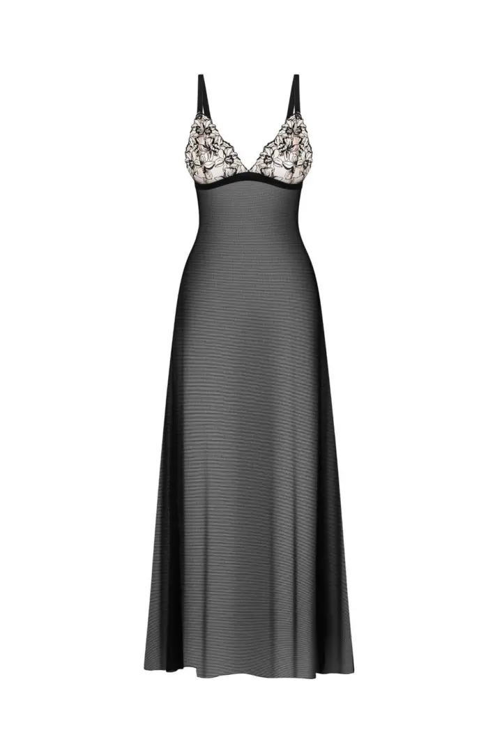 Chemise lunga nera semitrasparente Obsessive Vila Blanes – foto 8
