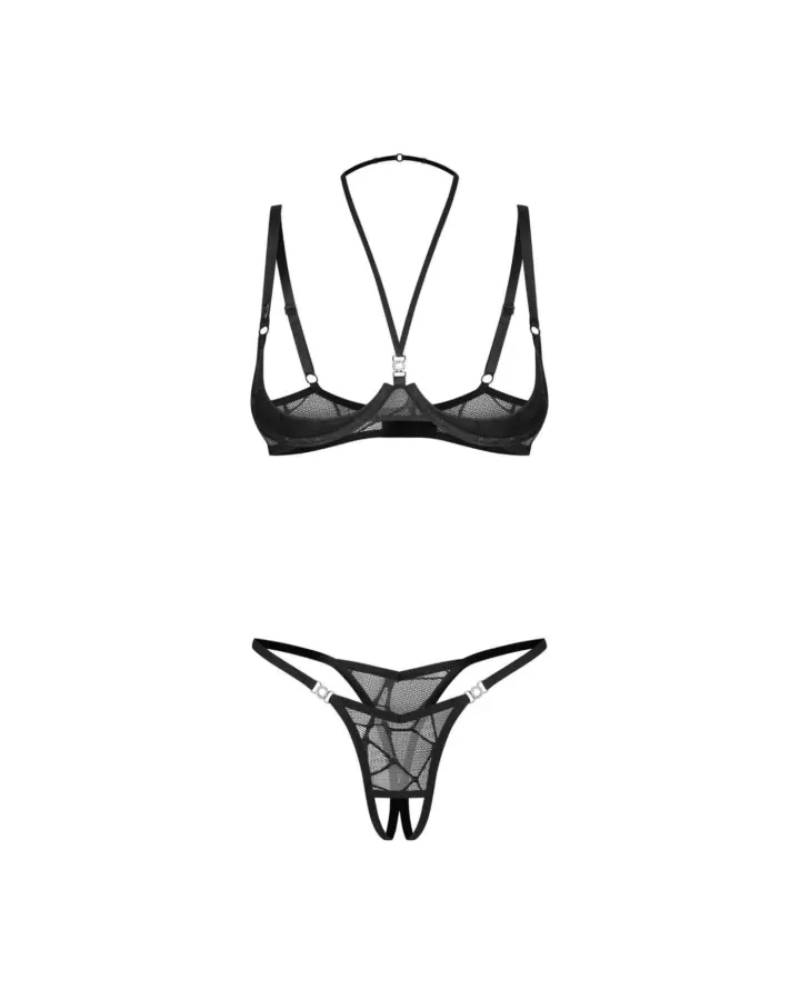 Set reggiseno senza coppe e perizoma aperto Obsessive Olianna – foto 5