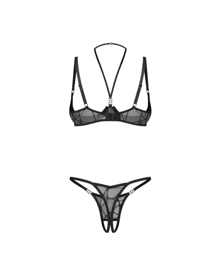 Set reggiseno senza coppe e perizoma aperto Obsessive Olianna – foto 6