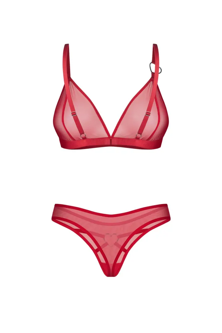 Obsessive Crimessa set reggiseno e tanga rosso in rete – foto 4