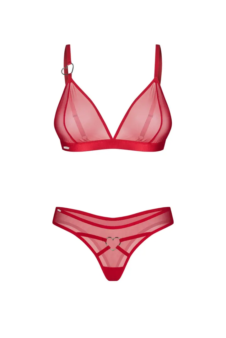 Obsessive Crimessa set reggiseno e tanga rosso in rete – foto 3