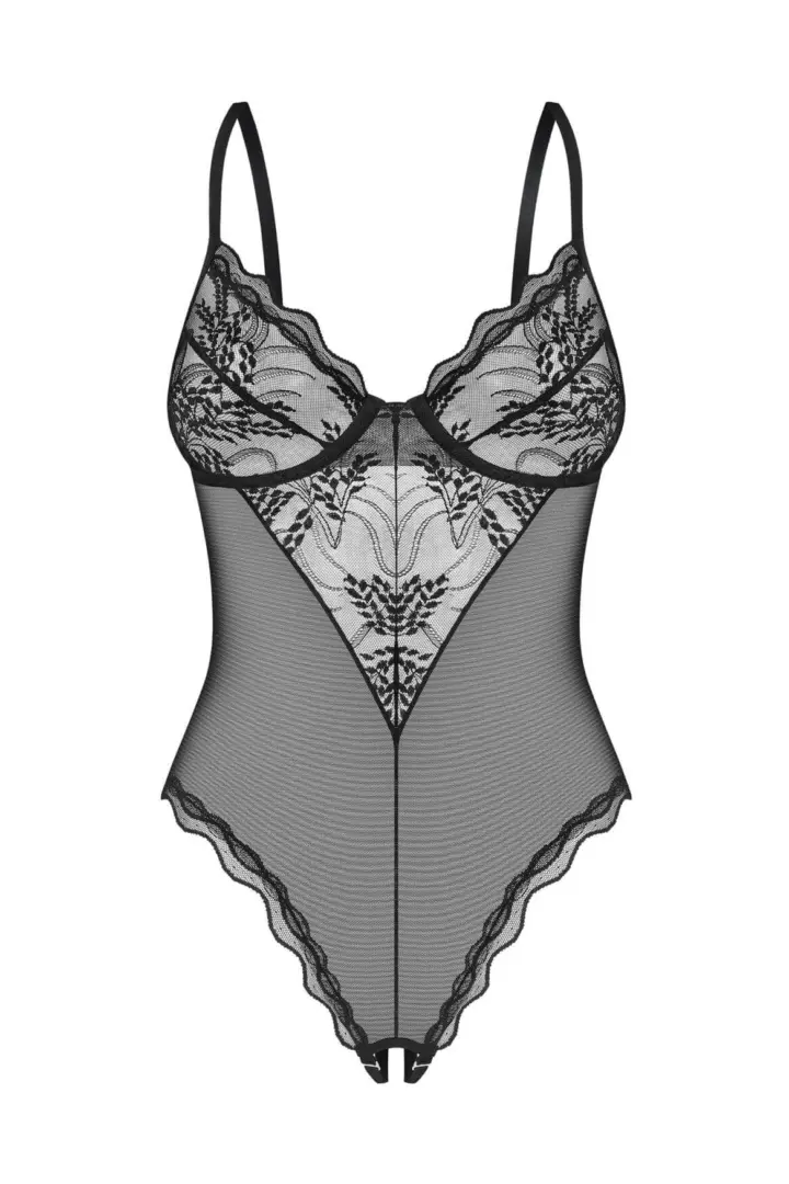 Obsessive Perisia body ouvert nero in pizzo – foto 7