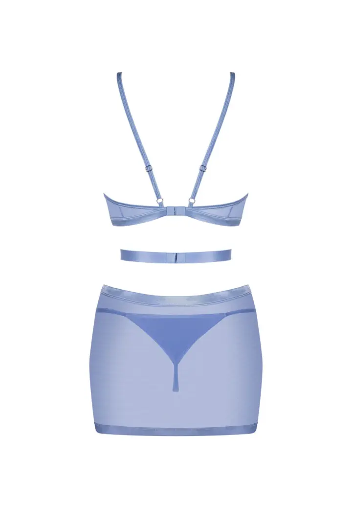 Obsessive Shaderi abito in tulle blu trasparente con perizoma – foto 5