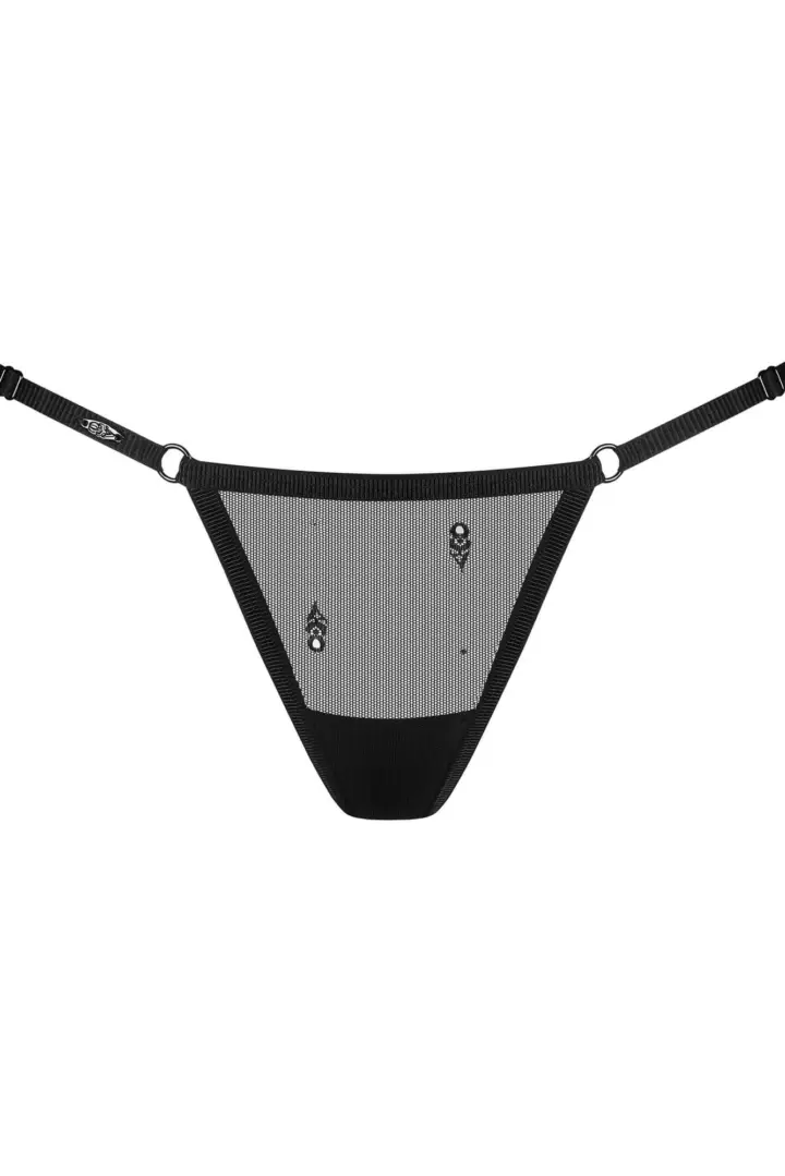 Obsessive Anniverse jockstrap donna nero in rete con logo – foto 9
