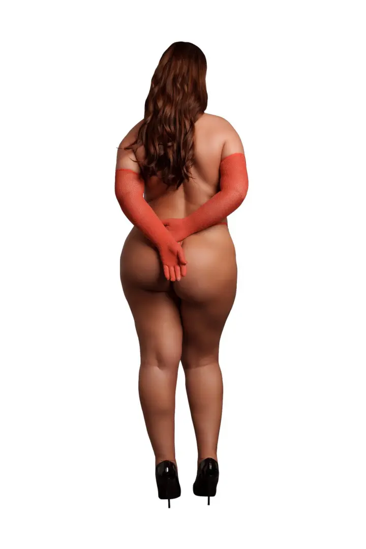 Shimmering Opera guanti lunghi Curvy rossi glitter oro – foto 2