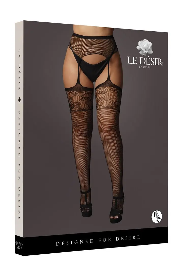 Garter Lace calze Curvy con reggicalze e balza in pizzo – foto 5