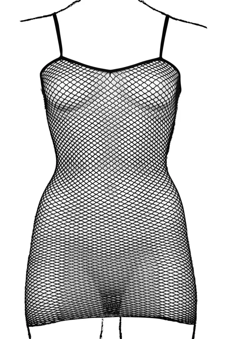 Mini abito Curvy a rete con spalline sottili – foto 4