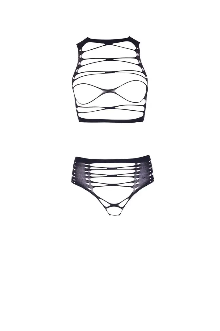 Helike XLV set 2 pezzi con top aperto e slip a fasce – foto 4