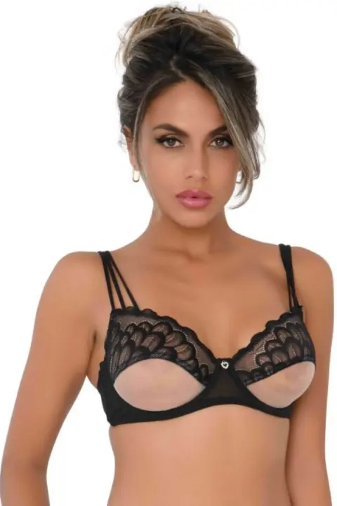 Reggiseno Nero Day & Night in Pizzo con Effetto Underboob